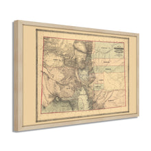 Cargar imagen en el visor de la galería, Digitally Restored and Enhanced 1862 Colorado Territory Map - Framed Vintage Colorado Map Poster - History Map of Colorado Wall Art