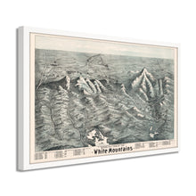 Load image into Gallery viewer, Digitally Restored and Enhanced 1890 White Mountains Map - Framed Vintage Map of the White Mountains - Bird's Eye View Map of White Mountains New Hampshire Shows Index to Summits