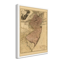 Cargar imagen en el visor de la galería, Digitally Restored and Enhanced 1777 New Jersey Map - Framed Vintage Map of New Jersey - Historic NJ Map - Old Province of New Jersey Wall Map Divided Into East & West Wall Art Poster