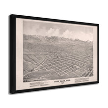 Load image into Gallery viewer, Digitally Restored and Enhanced 1875 Utah Map Poster - Framed Vintage Salt Lake City Map - Old Utah Wall Map - Restored Utah Wall Art - Bird's Eye View of Salt Lake City Utah Poster