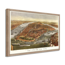 Load image into Gallery viewer, Digitally Restored and Enhanced 1870 New York City Map - Framed Vintage New York Map - Old New York City Wall Art - Restored Wall Map of New York City Poster - Historic NYC Map