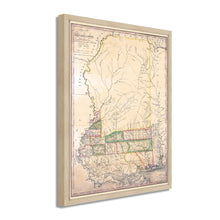 Cargar imagen en el visor de la galería, Digitally Restored and Enhanced 1820 Mississippi State Map - Framed Vintage Wall Map of Mississippi Poster - Old Mississippi Wall Art - Restored Mississippi Map from Surveys