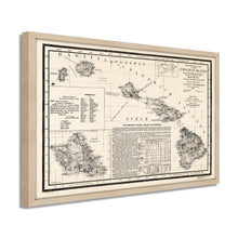 Cargar imagen en el visor de la galería, Digitally Restored and Enhanced - 1893 Hawaiian Islands Map Poster - Framed Vintage Map of Hawaiian Islands Wall Art - Restored Hawaiian Map - Topographical Map of The Hawaiian Islands