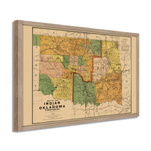 Cargar imagen en el visor de la galería, Digitally Restored and Enhanced 1892 Indian and Oklahoma Territories Map - Framed Vintage Oklahoma Map - Old Map of Oklahoma State Poster - Indian Territory Map & Oklahoma Map Poster