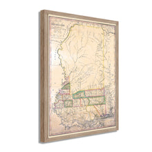 Cargar imagen en el visor de la galería, Digitally Restored and Enhanced 1820 Mississippi State Map - Framed Vintage Wall Map of Mississippi Poster - Old Mississippi Wall Art - Restored Mississippi Map from Surveys