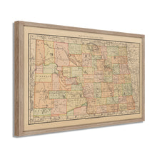 Load image into Gallery viewer, Digitally Restored and Enhanced 1892 North Dakota Map Poster - Framed Vintage State of North Dakota Wall Art - History Map of North Dakota -  Old Bismarck North Dakota State Map