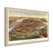 Load image into Gallery viewer, Digitally Restored and Enhanced 1870 New York City Map - Framed Vintage New York Map - Old New York City Wall Art - Restored Wall Map of New York City Poster - Historic NYC Map