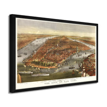 Load image into Gallery viewer, Digitally Restored and Enhanced 1870 New York City Map - Framed Vintage New York Map - Old New York City Wall Art - Restored Wall Map of New York City Poster - Historic NYC Map