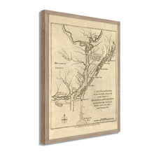 Load image into Gallery viewer, Digitally Restored and Enhanced 1781 Cape Fear River Map - Framed Vintage Map of North Carolina Poster - Old North Carolina Wall Art - Restored Cape Fear River NC Map Poster