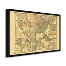 Load image into Gallery viewer, Digitally Restored and Enhanced 1862 United States Map Poster - Framed Vintage Map of United States Wall Art - Colton's Railroad & Military Map of the United States Mexico West Indies