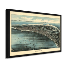 Cargar imagen en el visor de la galería, Digitally Restored and Enhanced 1910 Provincetown MA Map - Framed Vintage Cape Cod Map of Provincetown Wall Art - Old Bird's Eye View Map of Cape Cod Provincetown Massachusetts Poster