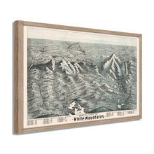 Load image into Gallery viewer, Digitally Restored and Enhanced 1890 White Mountains Map - Framed Vintage Map of the White Mountains - Bird's Eye View Map of White Mountains New Hampshire Shows Index to Summits