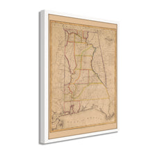 Load image into Gallery viewer, Digitally Restored and Enhanced 1819 Alabama Map - Framed Vintage Alabama Map - History Map of Alabama Poster - Old Alabama Wall Art