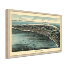 Cargar imagen en el visor de la galería, Digitally Restored and Enhanced 1910 Provincetown MA Map - Framed Vintage Cape Cod Map of Provincetown Wall Art - Old Bird's Eye View Map of Cape Cod Provincetown Massachusetts Poster