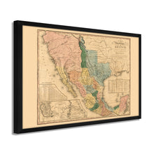 Cargar imagen en el visor de la galería, Digitally Restored and Enhanced 1846 Mexico Map Poster - Framed Vintage Mexico Wall Art - History Map of Mexico States - Old Map of Mexico Poster - Map of the United States of Mexico