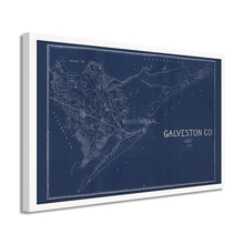 Load image into Gallery viewer, Digitally Restored and Enhanced 1935 Map of Galveston Texas - Framed Vintage Poster Map of Texas - Old Galveston County Texas Map - Restored Historic Galveston Wall Art Blueprint