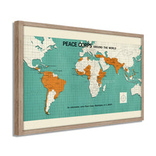 Load image into Gallery viewer, Digitally Restored and Enhanced 1966 World Map Poster - Framed Vintage World Map Wall Art - Old Map of The World - Historic World Wall Map - Peace Corps Poster Around The World