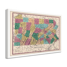 Load image into Gallery viewer, Digitally Restored and Enhanced 1829 Pennsylvania State Map - Framed Vintage Pennsylvania Map Poster - Pennsylvania Wall Art - Historic PA Map Poster - Restored Pennsylvania Map Print
