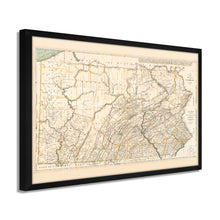 Load image into Gallery viewer, Digitally Restored and Enhanced 1792 Pennsylvania State Map - Framed Vintage Pennsylvania Map Poster - Old Wall Map of Pennsylvania - Restored State of Pennsylvania Wall Art Map