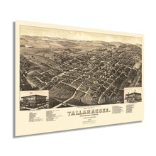 Load image into Gallery viewer, Digitally Restored and Enhanced 1885 Tallahassee Florida Map Poster - Vintage Map of Tallahassee Poster - Old Tallahassee Map - Historic Tallahassee Wall Art - View of Tallahassee FL Leon County