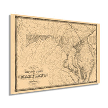 Load image into Gallery viewer, Digitally Restored and Enhanced 1841 Maryland State Map - Vintage Map of the State of Maryland Wall Art - Vintage Maryland Home Decor Poster Print - Showing Virginia Washington DC Chesapeake Bay