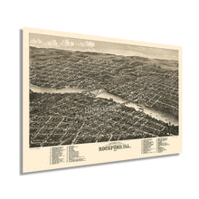 Load image into Gallery viewer, Digitally Restored and Enhanced 1880 Rockford Illinois Map Poster - Map of Rockford Wall Art - Rockford IL Map History - Old Rockford Map of Illinois