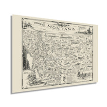 Load image into Gallery viewer, Digitally Restored and Enhanced 1937 Map of Montana - Vintage Montana Poster - Old Billings Montana Map Poster - Historic Helena Montana Wall Art - A One Page History Map of Montana