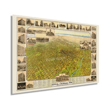 Cargar imagen en el visor de la galería, Digitally Restored and Enhanced 1908 Denver Colorado Map - Vintage Colorado Map - Old Wall Map of Denver Colorado - Bird's Eye View Map of Denver CO