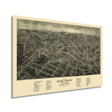 Load image into Gallery viewer, Digitally Restored and Enhanced 1913 High Point North Carolina Map - Old High Point Map of North Carolina Wall Art - High Point NC Map Poster History
