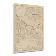 Load image into Gallery viewer, Digitally Restored and Enhanced 1865 Puget Sound Map Poster - Vintage Map of Puget Sound Washington Wall Art Showing San Juan Island Whidbey Island - Old Haro Strait Map - History Map of Rosario Strait