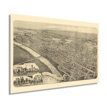 Load image into Gallery viewer, Digitally Restored and Enhanced 1889 Wilkes-Barre Pennsylvania Map - Vintage Wilkes Barre PA Wall Art - Old Wilkes-Barre Map Poster - Historic Bird's Eye View Map of Wilkes Barre Pennsylvania