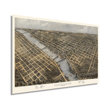 Load image into Gallery viewer, Digitally Restored and Enhanced 1868 Grand Rapids Michigan Map - Vintage Grand Rapids Wall Art - Old Map of Grand Rapids MI Poster - Historic Bird's Eye View of Grand Rapids Michigan Map Poster