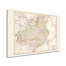Load image into Gallery viewer, Digitally Restored and Enhanced 1885 China Map - Vintage Map of China Poster - Old Shanghai Map - History Map of Beijing - Historic Poster Map of China Wall Art - People's Republic of China Map Print