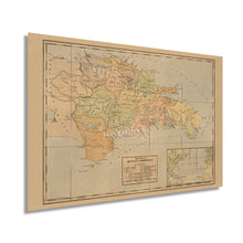 Load image into Gallery viewer, Digitally Restored and Enhanced 1910 Dominican Republic Map Poster - Vintage Map of Dominican Republic Wall Art - Old Mapa de la Republica Dominicana