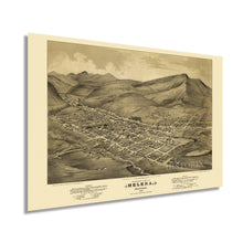 Cargar imagen en el visor de la galería, Digitally Restored and Enhanced 1875 Helena Montana Map Poster - Vintage Map of Helena Montana Wall Art - Historic Helena MT Poster - Old Helena Montana Map - Bird's Eye View of Helena Montana