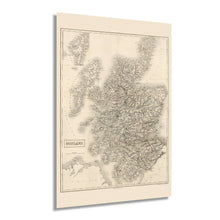 Load image into Gallery viewer, Digitally Restored and Enhanced 1855 Map of Scotland - Vintage Scotland Poster - Historic Map of Edinburgh Scotland - History Map of Glasgow Scotland Wall Art - Old Scotland United Kingdom Map