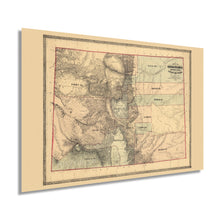 Load image into Gallery viewer, Digitally Restored and Enhanced 1862 Colorado Territory Map - Vintage Map of Colorado Wall Art - Old Colorado Map Poster - Historic Colorado Wall Map Embracing The Central Gold Region