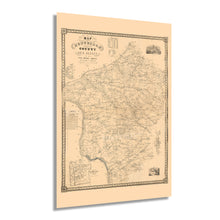 Load image into Gallery viewer, Digitally Restored and Enhanced 1851 Hunterdon County New Jersey Map - Vintage Wall Map of New Jersey Poster - Old Hunterdon County NJ Map Wall Art
