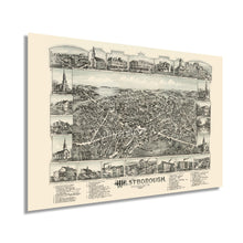 Load image into Gallery viewer, Digitally Restored and Enhanced 1888 Westborough Massachusetts Map - History Map of Westborough MA Wall Art - Old Westborough Worcester County Wall Map