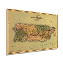 Load image into Gallery viewer, Digitally Restored and Enhanced 1886 Puerto Rico Map Wall Art - Mapa topografico de la isla de Puerto Rico - Vintage Map of Puerto Rico Poster - Puerto Rican Artwork For Walls Decor - Old Map