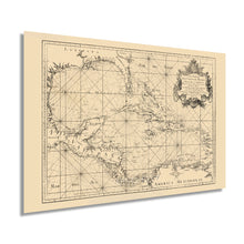 Load image into Gallery viewer, Digitally Restored and Enhanced 1755 Caribbean Map Poster - Vintage Map of the Caribbean Wall Art - Historic Caribbean Poster - Old Caribbean Wall Map - Gulf of Mexico and Islands of America Maritime Map