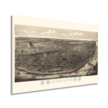 Load image into Gallery viewer, Digitally Restored and Enhanced 1895 Saint Louis Missouri Map - Vintage Map of St Louis MO Wall Decor - Old St Louis City Map - Perspective St Louis Wall Art Showing Index to Points of Interest