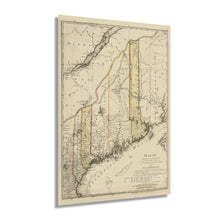 Load image into Gallery viewer, Digitally Restored and Enhanced 1798 Maine State Map - Vintage Map of Maine Wall Art Decor - Map of Maine Poster - Maine Map Showing Counties Civil Subdivisions - Legend in German and English