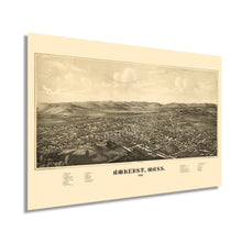 Cargar imagen en el visor de la galería, Digitally Restored and Enhanced 1886 Amherst Massachusetts Map Poster - History Map of Amherst Massachusetts Wall Art - Old Massachusetts Wall Map