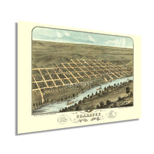 Cargar imagen en el visor de la galería, Digitally Restored and Enhanced 1869 Shakopee Minnesota Map Poster - Shakopee City Map of Scott County Minnesota - History Map of Shakopee Wall Art