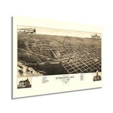 Load image into Gallery viewer, Digitally Restored and Enhanced 1883 Bismarck North Dakota Map - Vintage Bismarck Wall Art - Old Bismarck North Dakota Map - Bird's Eye View of Bismarck ND & County Seat of Burleigh Poster