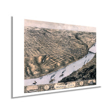 Cargar imagen en el visor de la galería, Digitally Restored and Enhanced 1869 Kansas City Missouri Map - Vintage Kansas City Map Art - Bird's Eye View Map of Kansas City Wall Art - Kansas City Wall Decor - Old Kansas City Poster