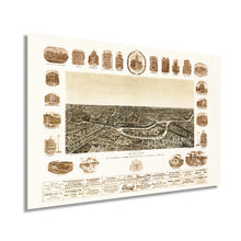 Load image into Gallery viewer, Digitally Restored and Enhanced 1892 Dallas Texas Poster Map - Vintage Dallas City Poster - Old Dallas Map - Dallas Texas Wall Art - Birds Eye View Map of Dallas TX Viewed from Oak Cliff