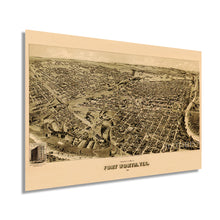 Load image into Gallery viewer, Digitally Restored and Enhanced 1891 Fort Worth Texas Poster Map - Vintage Map of Fort Worth TX Wall Art Decor - Historic Fort Worth Map - Birds Eye View of Old Fort Worth Texas Vintage Map