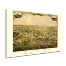 Cargar imagen en el visor de la galería, Digitally Restored and Enhanced 1886 Lansing Michigan Map Poster - Lansing Michigan Vintage Map - Bird's Eye View of The City of Lansing Michigan Wall Art - Old Lansing Michigan Map